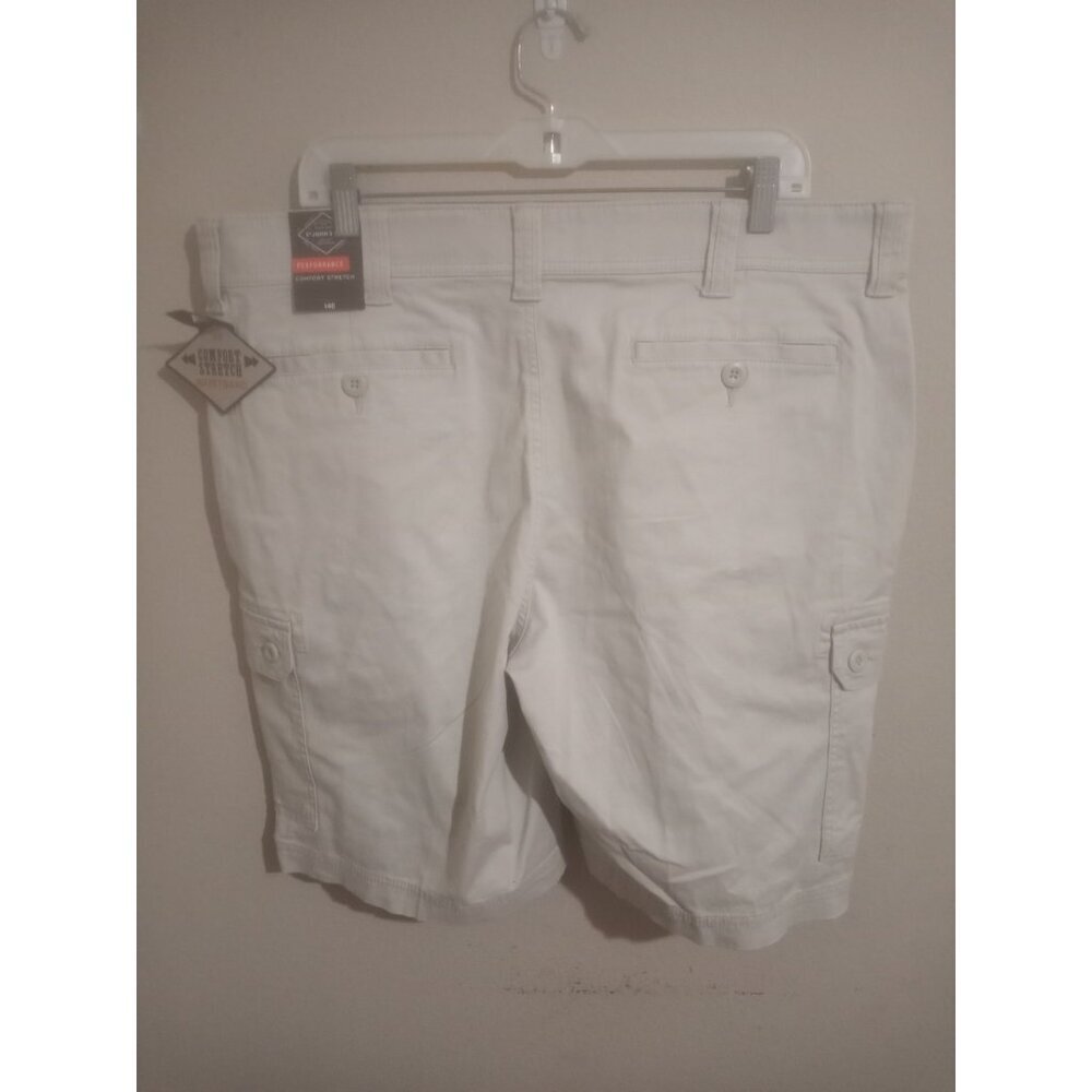 St Johns Bay Men's Performance Shorts Sz 38 Brown Comfort Stretch Flat Front New - Picture 6 of 11